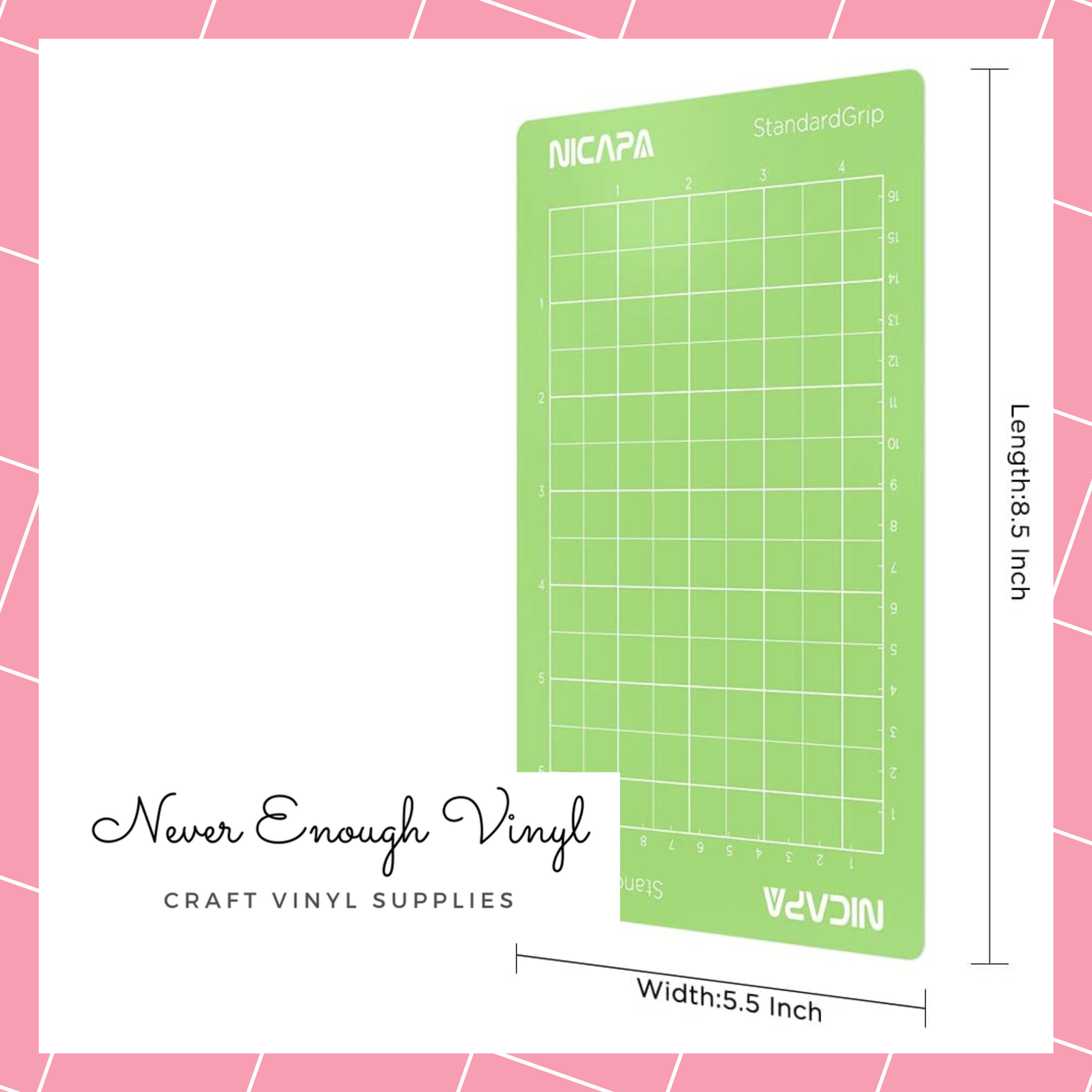 Nicapa - Cutting Mat for Cricut, Standard-Grip - 12 x 24 (1pc)